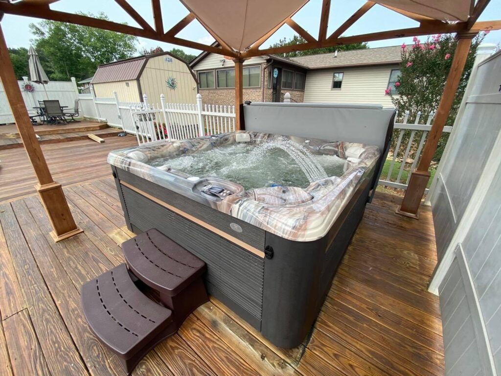 Amplasare jacuzzi pe o terasa acoperita